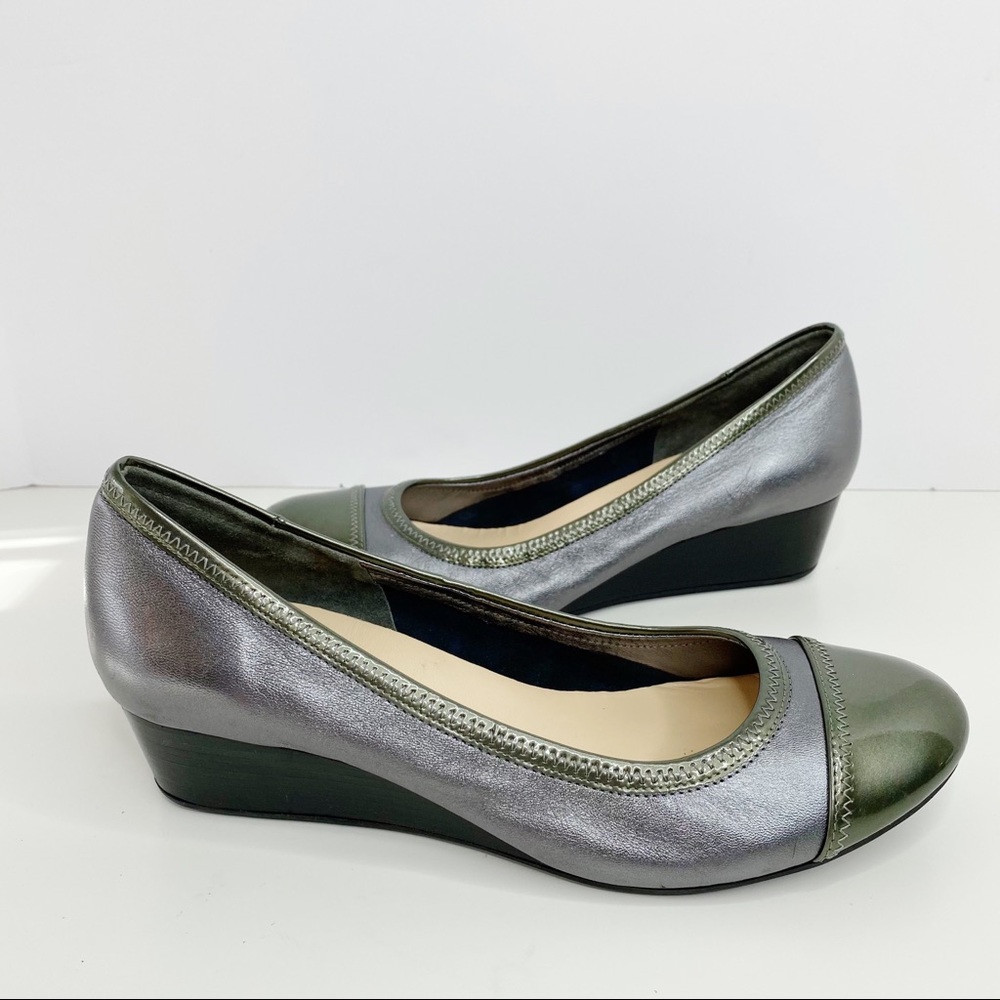 Cole Haan Women's Pewter Wedge Small Heel Size 10